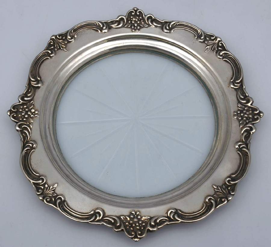 Sterling Hollowware Crystal Lemon Dish with Sterling Rim by Unknown Manufacturer-1