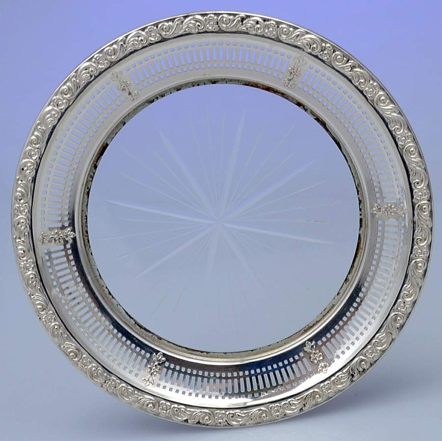 Sterling Hollowware Crystal Lemon Dish with Sterling Rim by Unknown Manufacturer-1