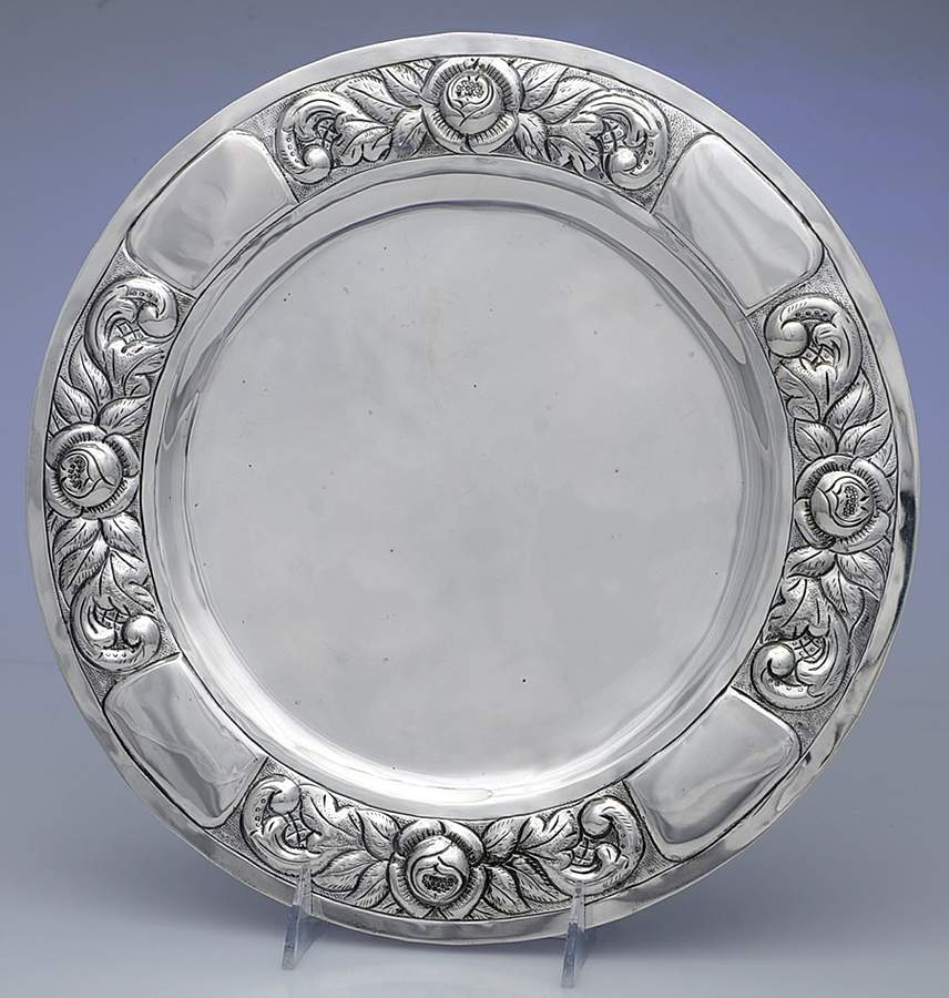 Sterling Hollowware 12" Round Sterling Tray by Unknown Manufacturer-1