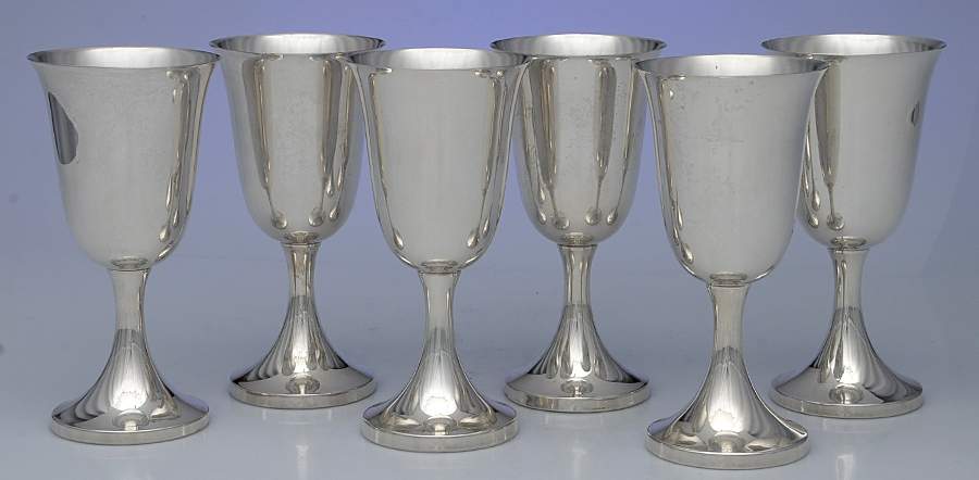 Sterling Hollowware Water Goblet - Set of 6 by Unknown Manufacturer-1