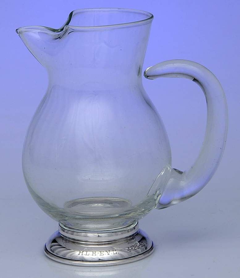 Sterling Hollowware Glass & Metal Pitcher by Unknown Manufacturer-1