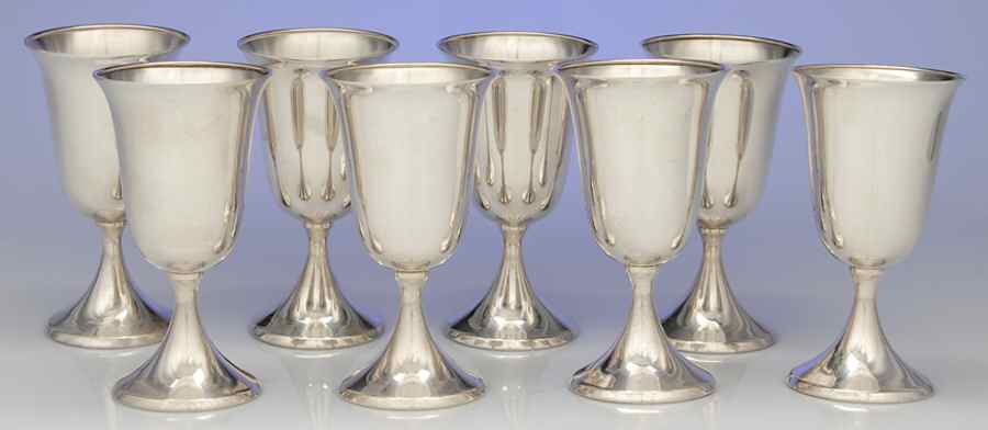 Sterling Hollowware Water Goblet - Set of 8 by Unknown Manufacturer-1