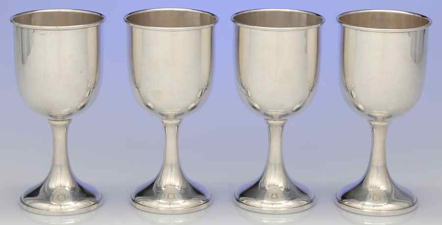 Sterling Hollowware Wine Goblet - Set of 4 by Unknown Manufacturer-1