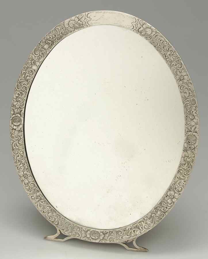 Sterling Hollowware 11" x 9" Oval Standing Mirror by Unknown Manufacturer-1