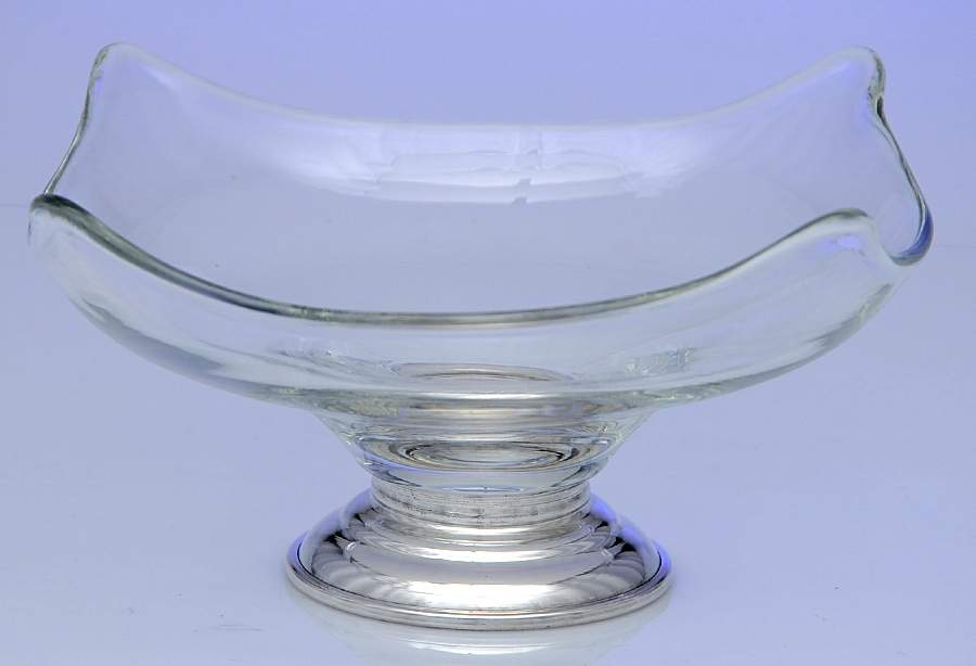 Sterling Hollowware Crystal Bon Bon with Sterling Base by Unknown Manufacturer-1