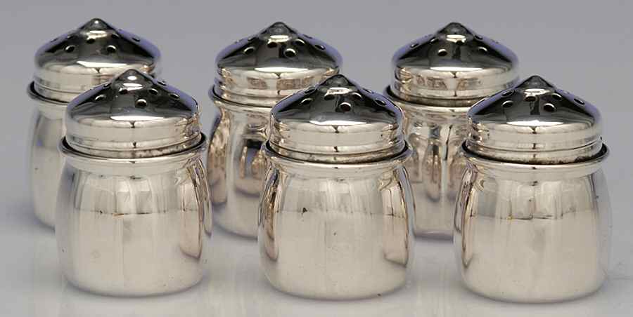Sterling Hollowware Individual Salt and Pepper (3 Sets) by Unknown Manufacturer-1