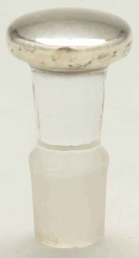 Sterling Hollowware Crystal Cruet Bottle w/Sterling Base,Stopper Only by Unknown Manufacturer-1