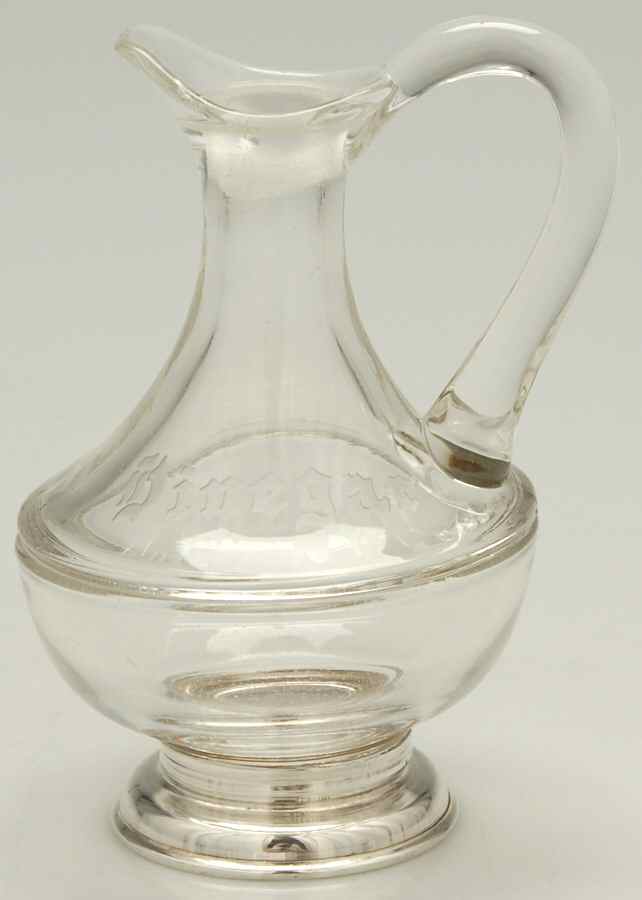 Sterling Hollowware Crystal Cruet Bottle w/Sterling Base,No Stopper by Unknown Manufacturer-1