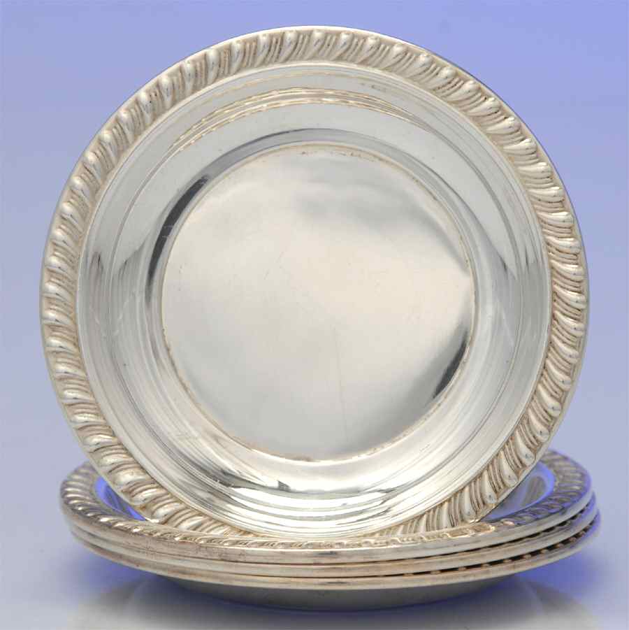 Sterling Hollowware Butter Pat - Set of 4 by Unknown Manufacturer-1