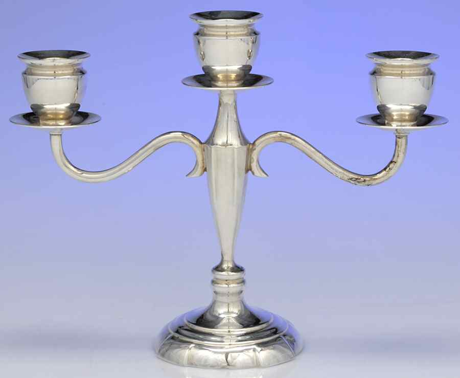 Sterling Hollowware 8" 3 Light Candelabra by Unknown Manufacturer-1