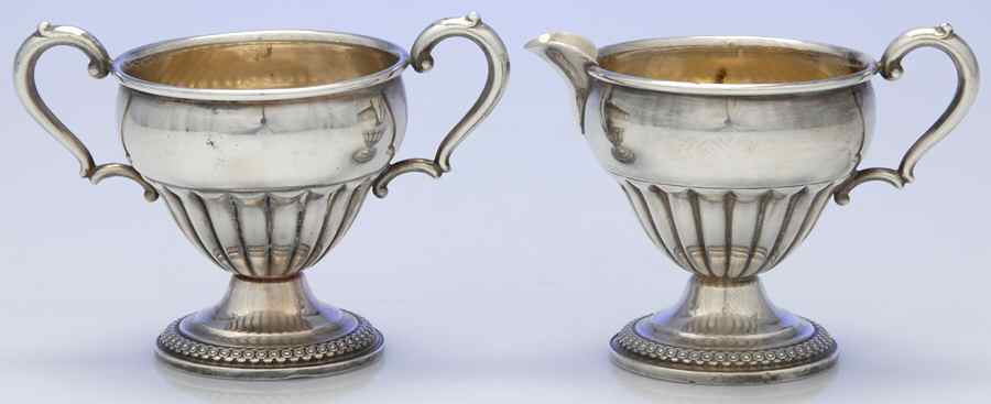 Sterling Hollowware Weighted Mini Creamer and Open Sugar by Unknown Manufacturer-1