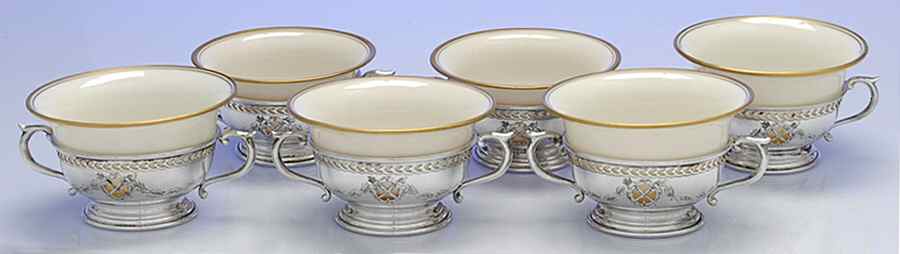 Sterling Hollowware Bouillon Cup with Liner - Set of 6 by Unknown Manufacturer-1