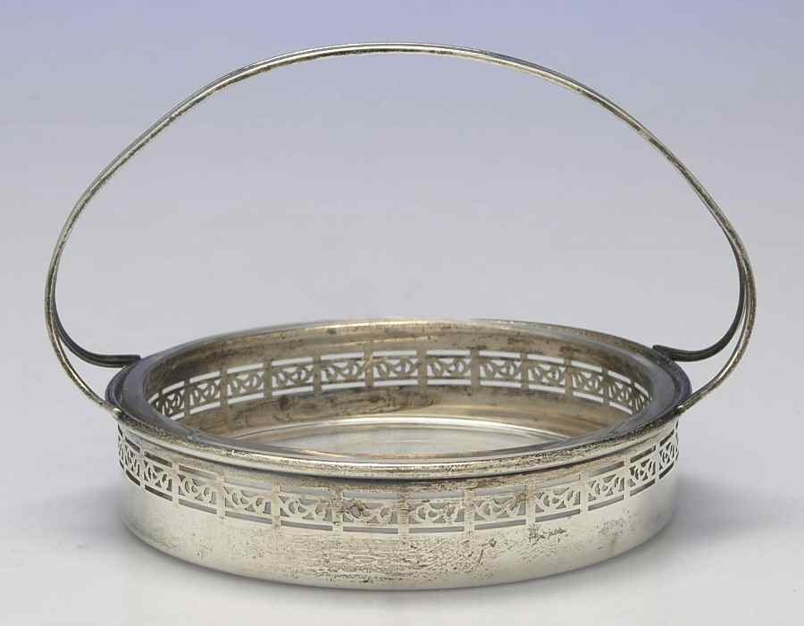 Sterling Hollowware Round Handled Bon Bon W/Glass Liner by Unknown Manufacturer-1