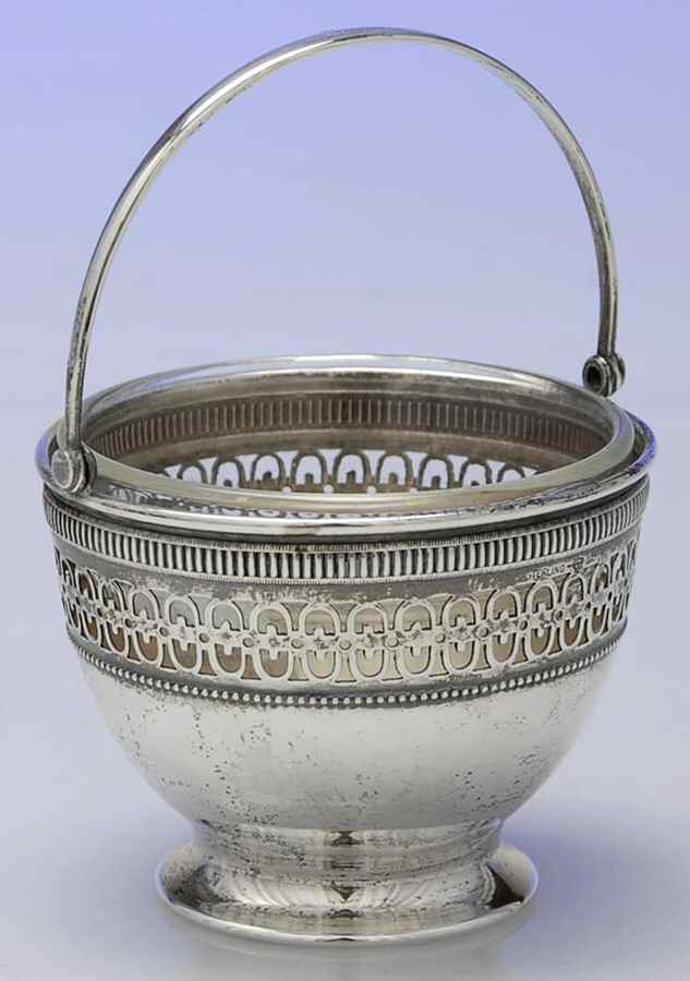 Sterling Hollowware Handled Open Sugar Basket by Unknown Manufacturer-1