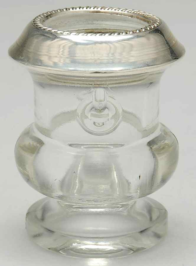 Sterling Hollowware Crystal Toothpick Holder with Sterling Rim by Unknown Manufacturer-1