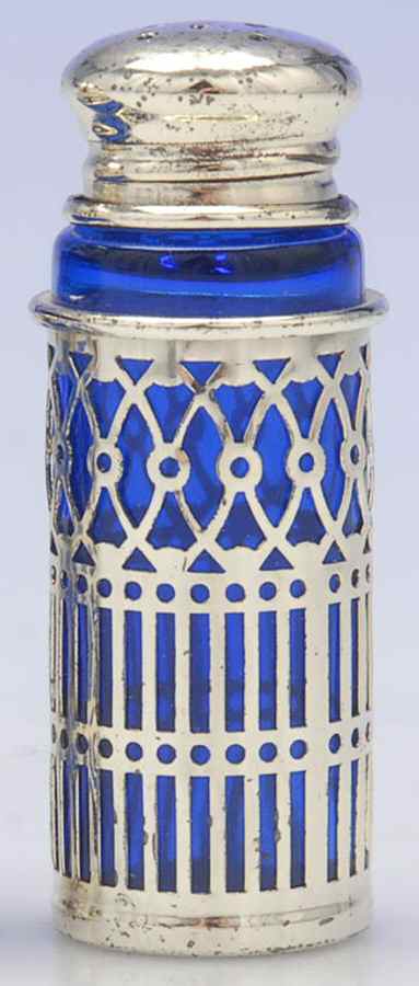 Sterling Hollowware Salt Shaker W/Cobalt Liner by Unknown Manufacturer-1