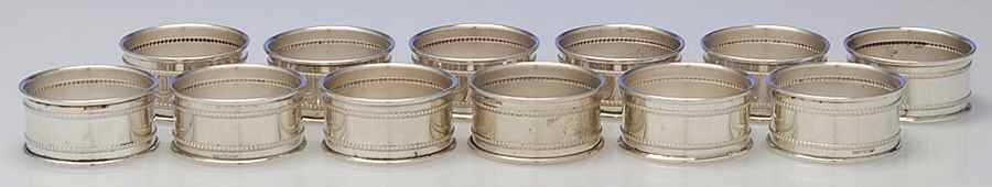 Sterling Hollowware Napkin Ring - Set of 12 by Unknown Manufacturer-1