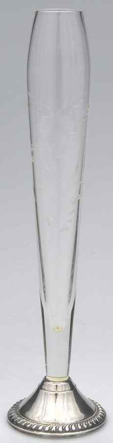 Sterling Hollowware Crystal Vase with Sterling Base by Unknown Manufacturer-1