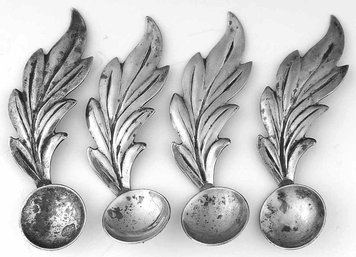 Sterling Hollowware Individual Salt Spoon - Set of 4 by Unknown Manufacturer-1