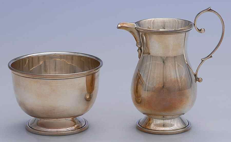 Sterling Hollowware Creamer & Open Sugar Set by Unknown Manufacturer-1