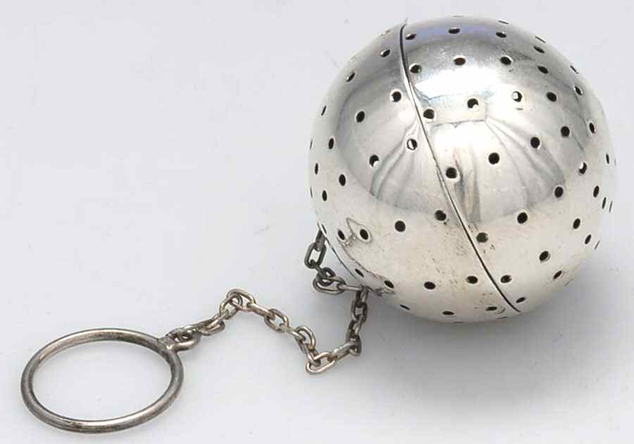 Sterling Hollowware Tea Ball with Chain by Unknown Manufacturer-1