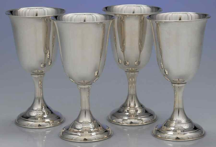 Sterling Hollowware Water Goblet - Set of 4 by Unknown Manufacturer-1