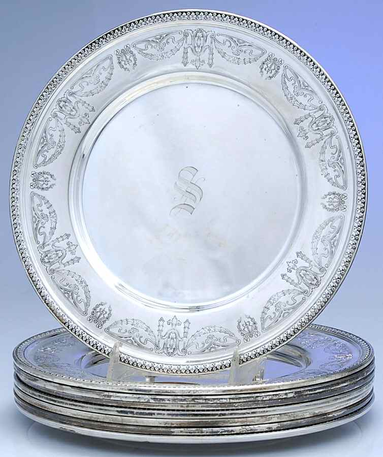 Sterling Hollowware Service/Dinner Plate - Set of 8 by Unknown Manufacturer-1