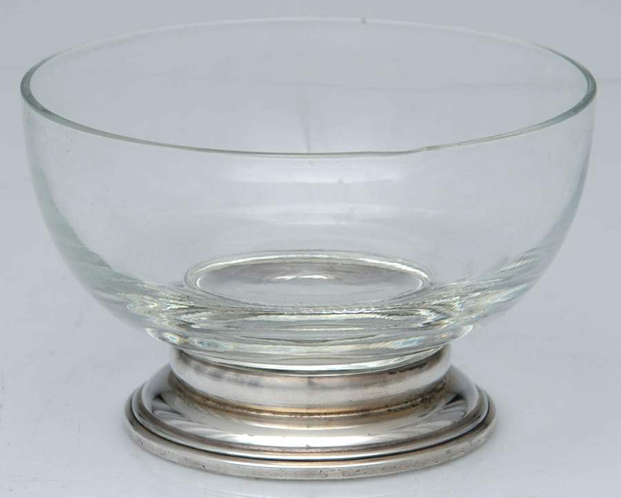 Sterling Hollowware Crystal Open Sugar Bowl with Sterling Base by Unknown Manufacturer-1