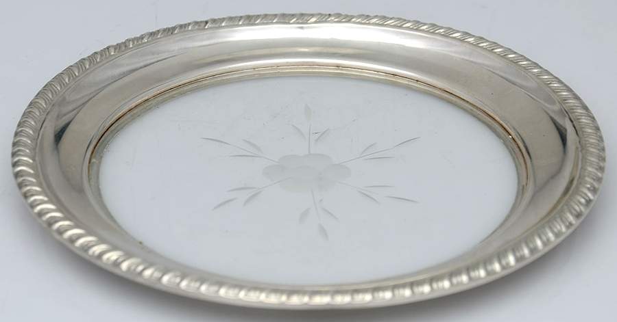 Sterling Hollowware Crystal Lemon Dish with Sterling Rim by Unknown Manufacturer-1