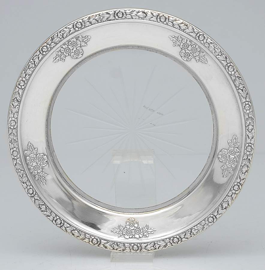Sterling Hollowware Crystal Lemon Dish with Sterling Rim by Unknown Manufacturer-1