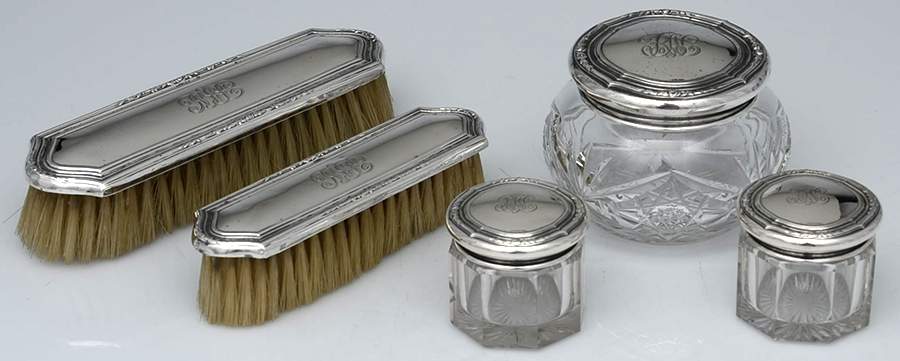 Sterling Hollowware 5 Piece Dresser Set (MIB, CLB, CPJ, 2 DRJSL) by Unknown Manufacturer-1