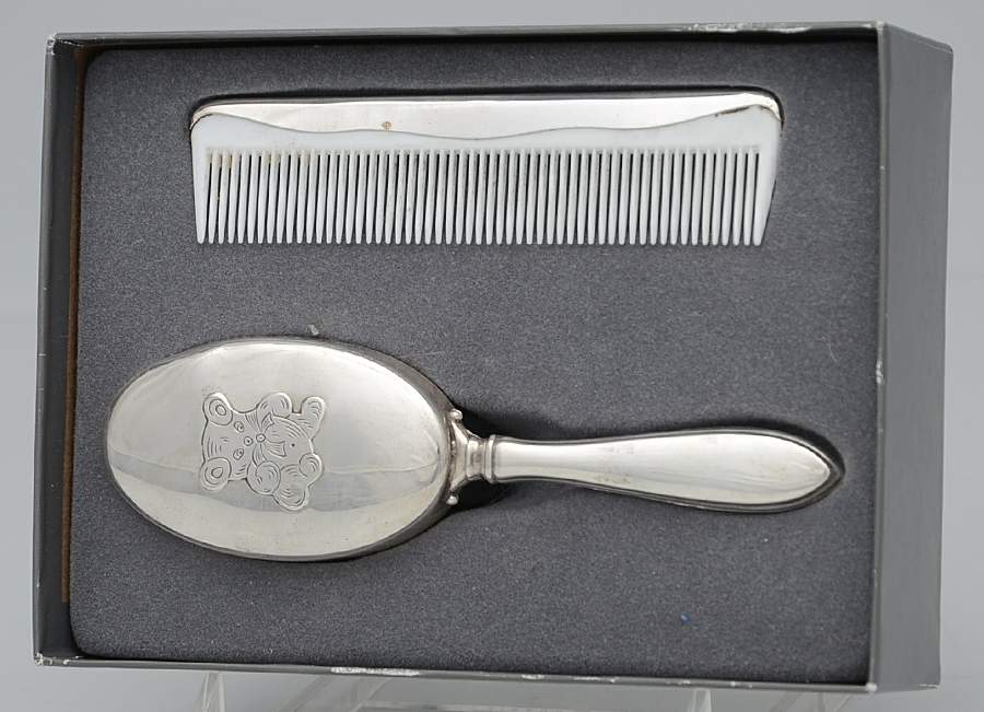 Sterling Hollowware 2 Pc Girl Baby Brush & Comb Set by Unknown Manufacturer-1