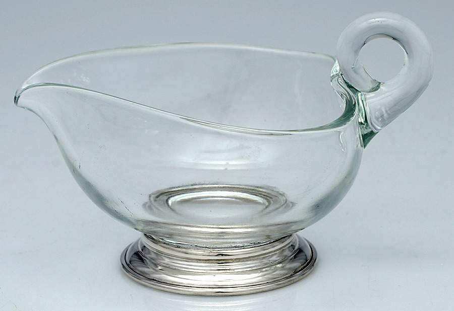 Sterling Hollowware Crystal Creamer with Sterling Base by Unknown Manufacturer-1