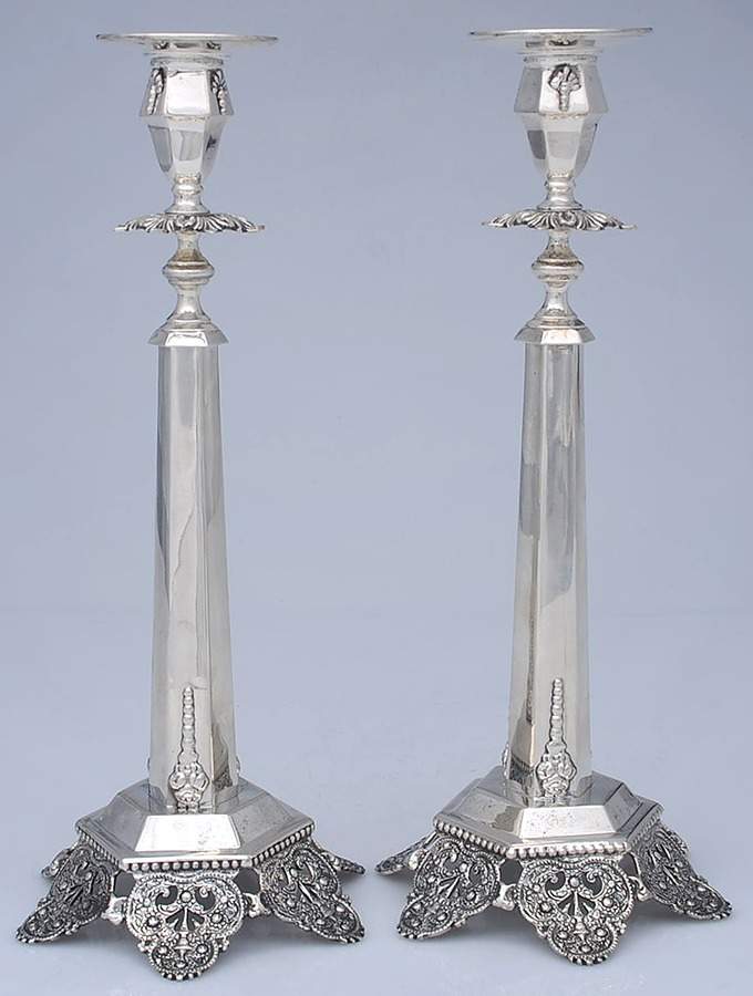 Sterling Hollowware Pair of 12" Candlesticks by Unknown Manufacturer-1