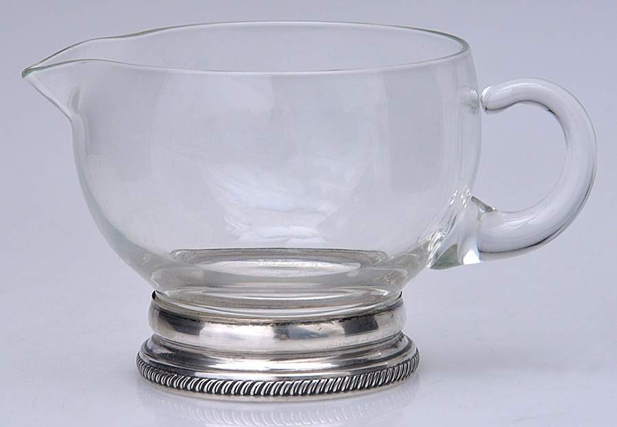 Sterling Hollowware Crystal Creamer with Sterling Base by Unknown Manufacturer-1