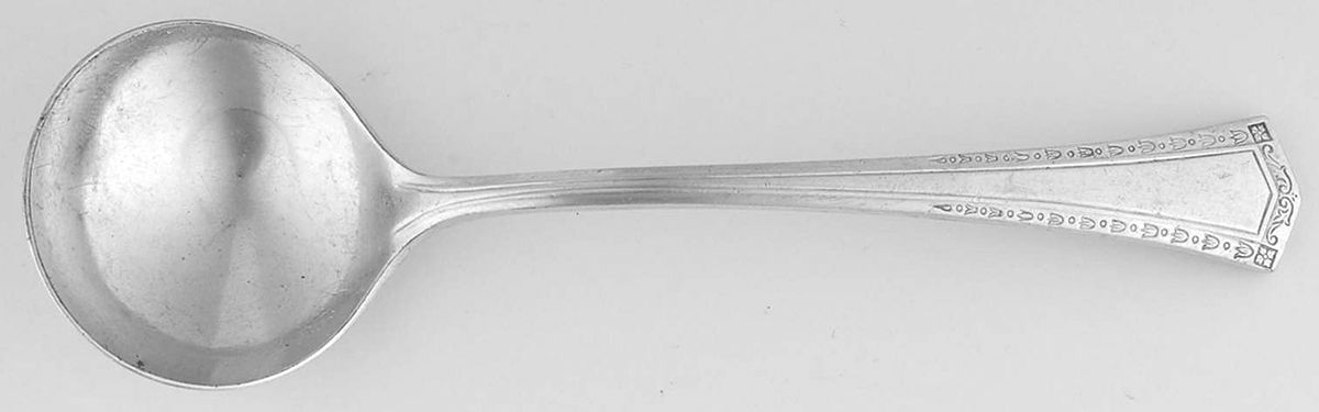 Empress (Silverplate, 1921) Round Bowl Soup Spoon (Bouillon) by Universal Silver-1