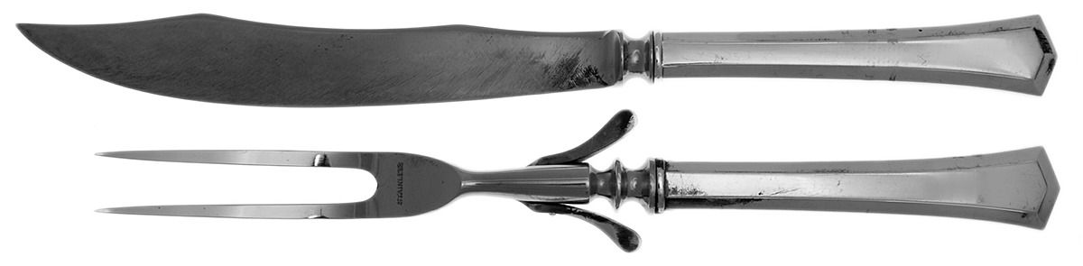 Farmington (Silverplate, 1917) Small Stainless Blade 2-Piece Steak Carving Set by Universal Silver-1