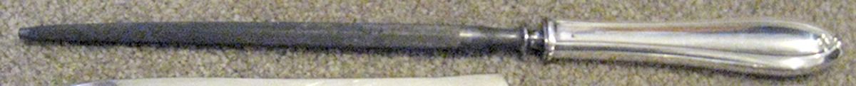Newington (Silverplate, 1930) Small Steel Rod Sharpener Knife by Universal Silver-1
