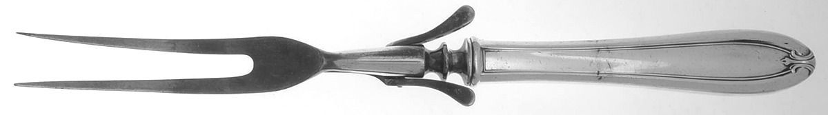 Newington (Silverplate, 1930) Large Stainless-Prong Roast Carving Fork by Universal Silver-1