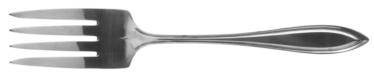 Saybrooke (Silverplate, 1919) Medium Solid Cold Meat Serving Fork by Universal Silver-1