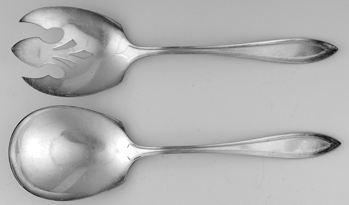 Saybrooke (Silverplate, 1919) (2 Pc) Solid Salad Set by Universal Silver-1