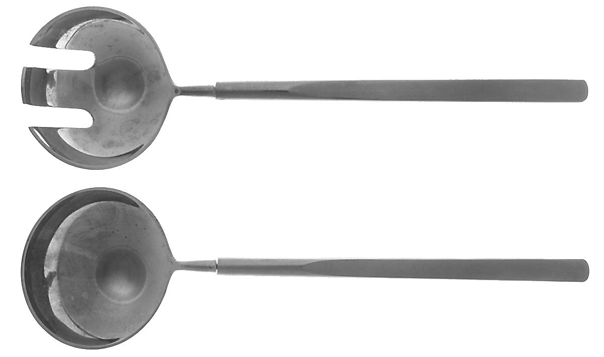 Obelisk (Stainless) (2 Pc) Solid Salad Set by Universal Steel -1