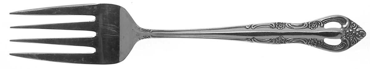 Acadia (Stainless) Medium Solid Cold Meat Serving Fork by United Silver-1