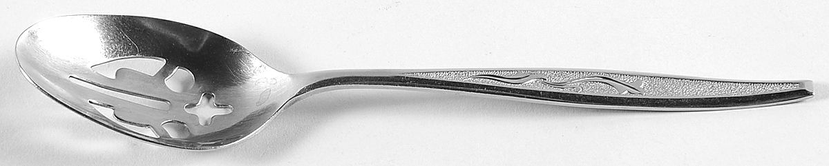 Bell Flower (Stainless) Pierced Tablespoon (Serving Spoon) by Utica-1