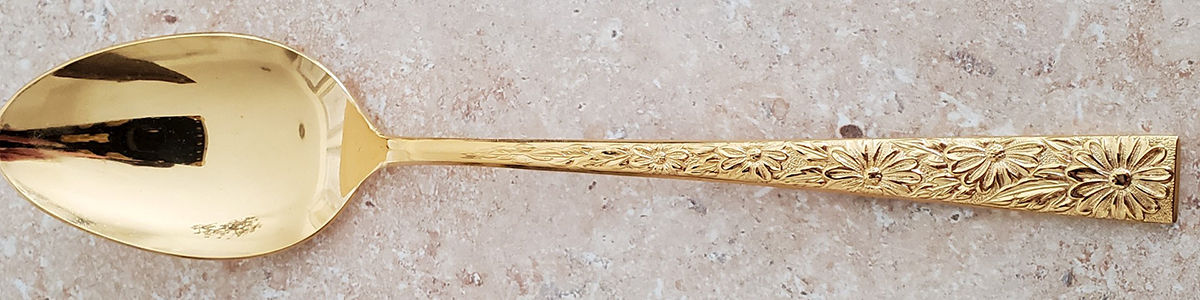 Carlotta  (Gold Electroplate) Teaspoon by Unknown Mfg Silver-1