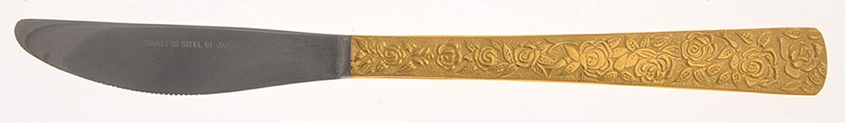 Golden Renaissance (Gold Electroplate) Modern Solid Knife by Unknown Mfg Silver-1