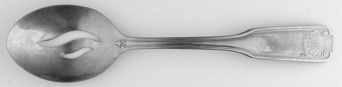 JCP (Stainless) Pierced Tablespoon (Serving Spoon) by Unknown Mfg Silver-1
