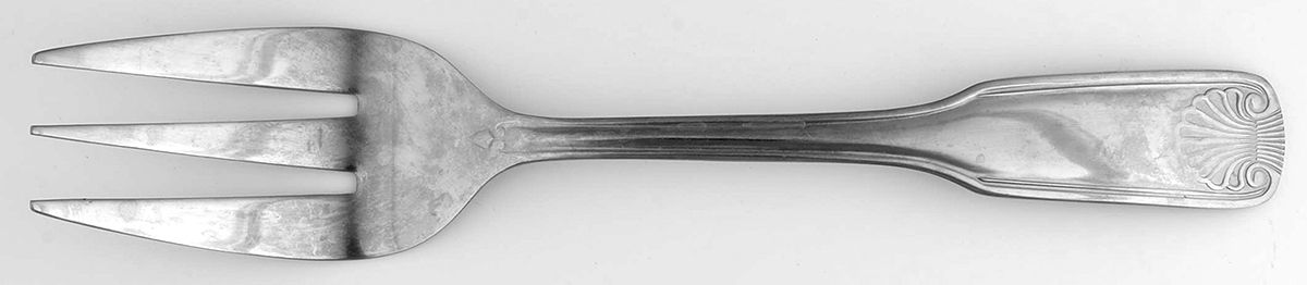 JCP (Stainless) Medium Solid Cold Meat Serving Fork by Unknown Mfg Silver-1