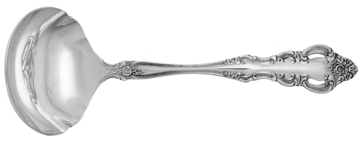 UNF472 (Silverplate) Solid Gravy Ladle by Unknown Mfg Silver-1