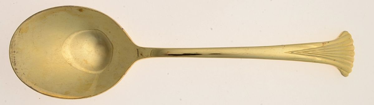 UNF488 (Gold Electroplate) Tablespoon (Serving Spoon) by Unknown Mfg Silver-1